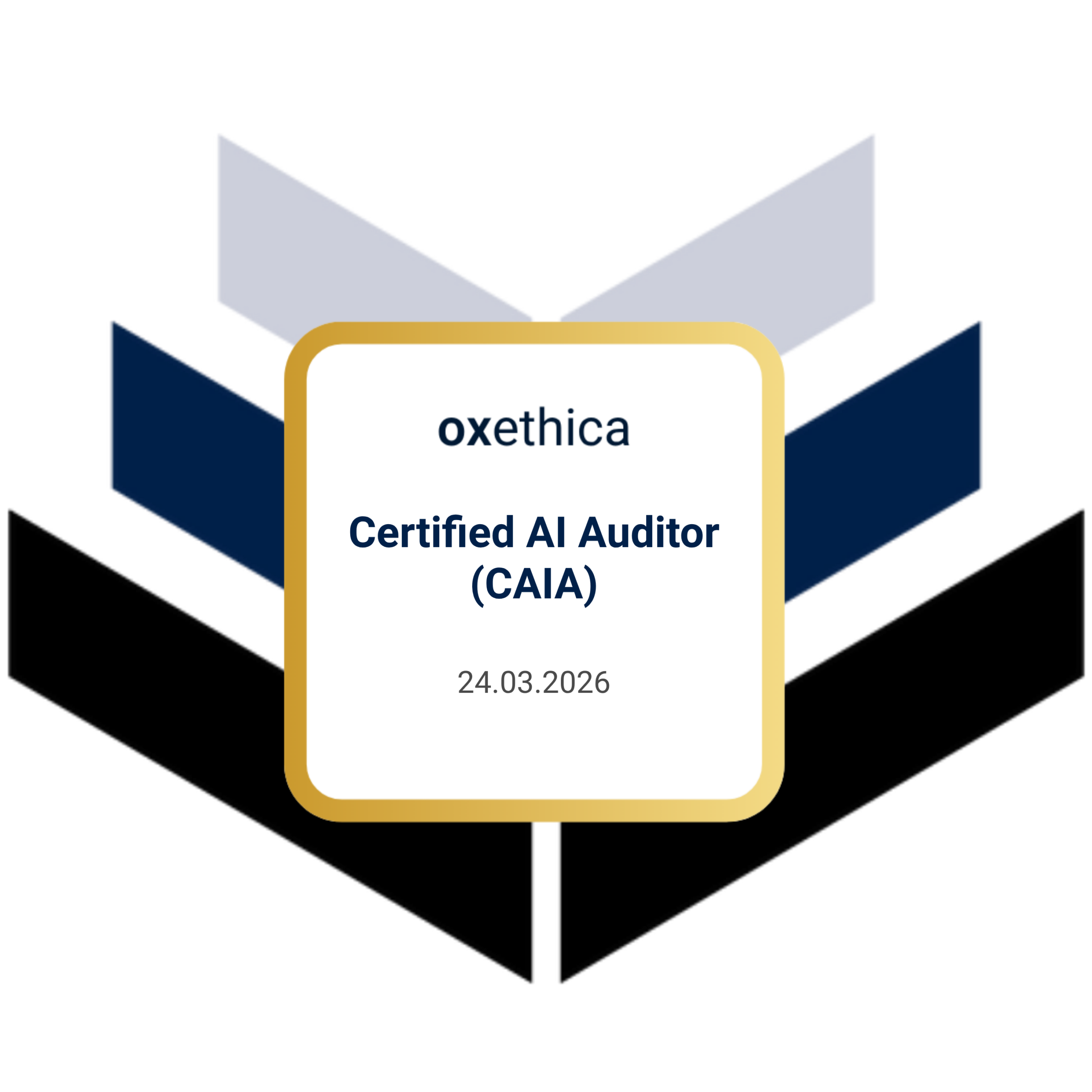 Oxethica Certified AI Auditor (CAIA) badge, view verified certification