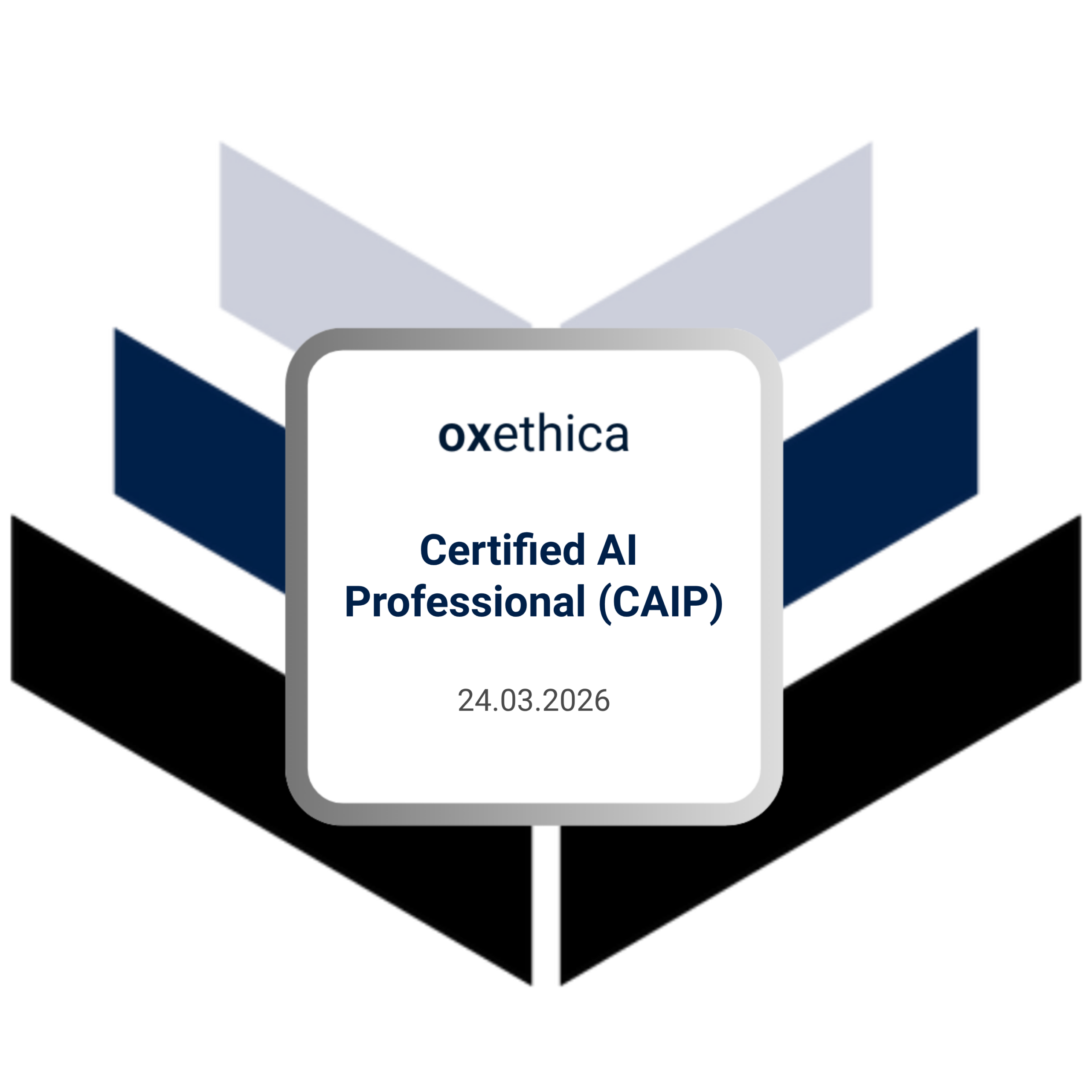 Oxethica Certified AI Professional (CAIP) badge, view verified certification